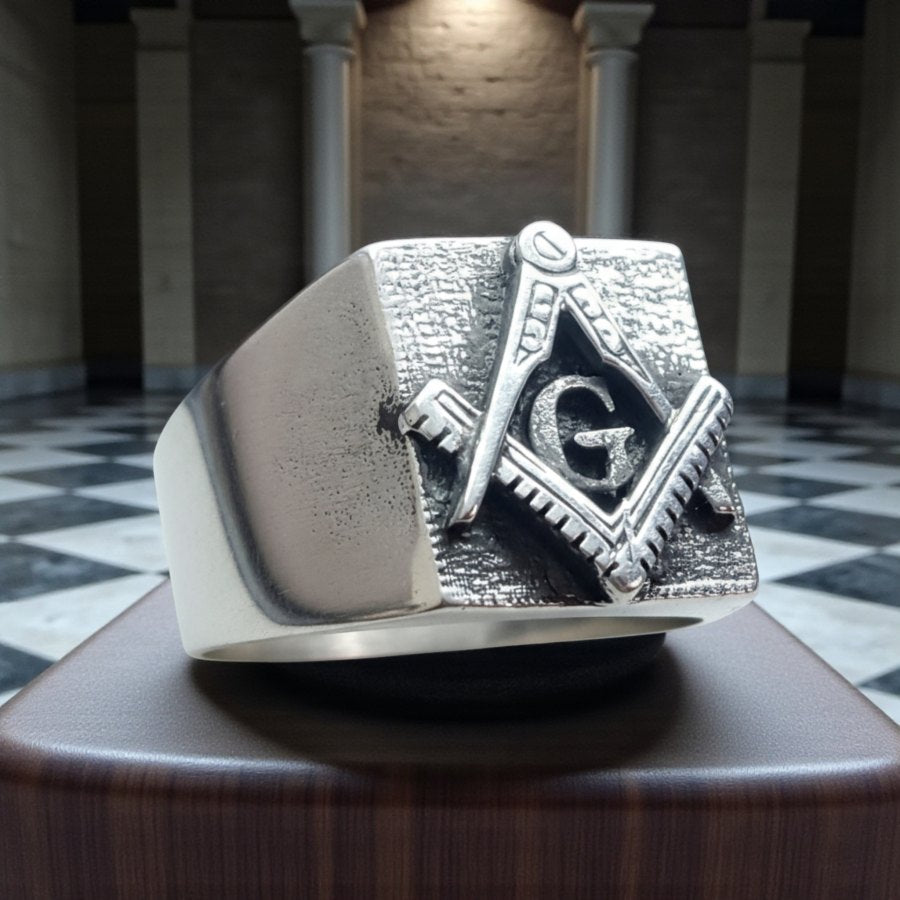 Fellow Craft Masonic Ring, Silver, 1.6 cm, 11 g, Art. 54 - Bricks Masons