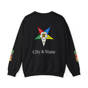 OES Sweatshirt - Colorful Eastern Star & Initials with Personalization - Bricks Masons