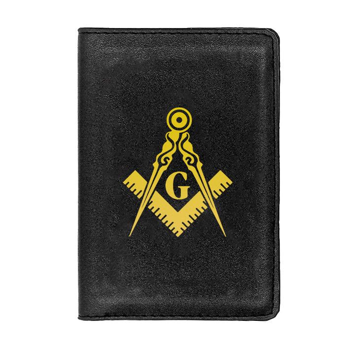 Master Mason Blue Lodge Wallet - Black & Brown - Bricks Masons