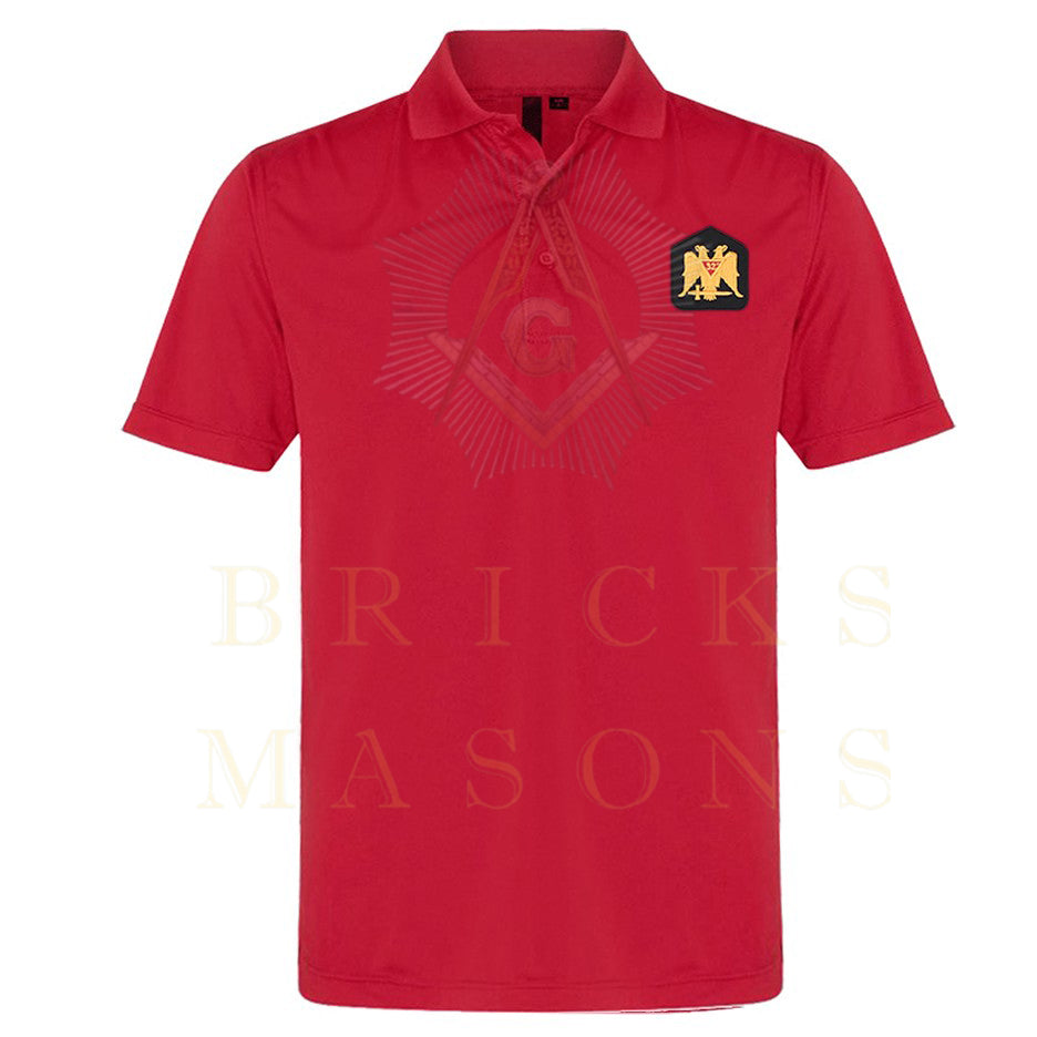 32nd Degree Scottish Rite Polo Shirt - Wings Down Various Colors - Bricks Masons
