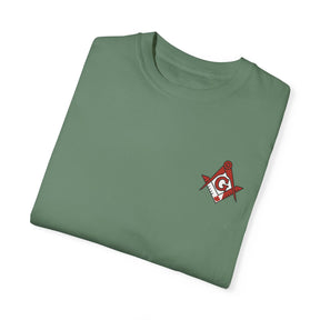 Master Mason Blue Lodge Canada Jurisdiction T-Shirt - Garment-Dyed Tee Various Colors - Bricks Masons