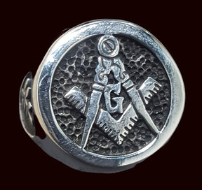 Masonic Ring Compass Square Acacia Silver 12 Gr Art 60 - Bricks Masons