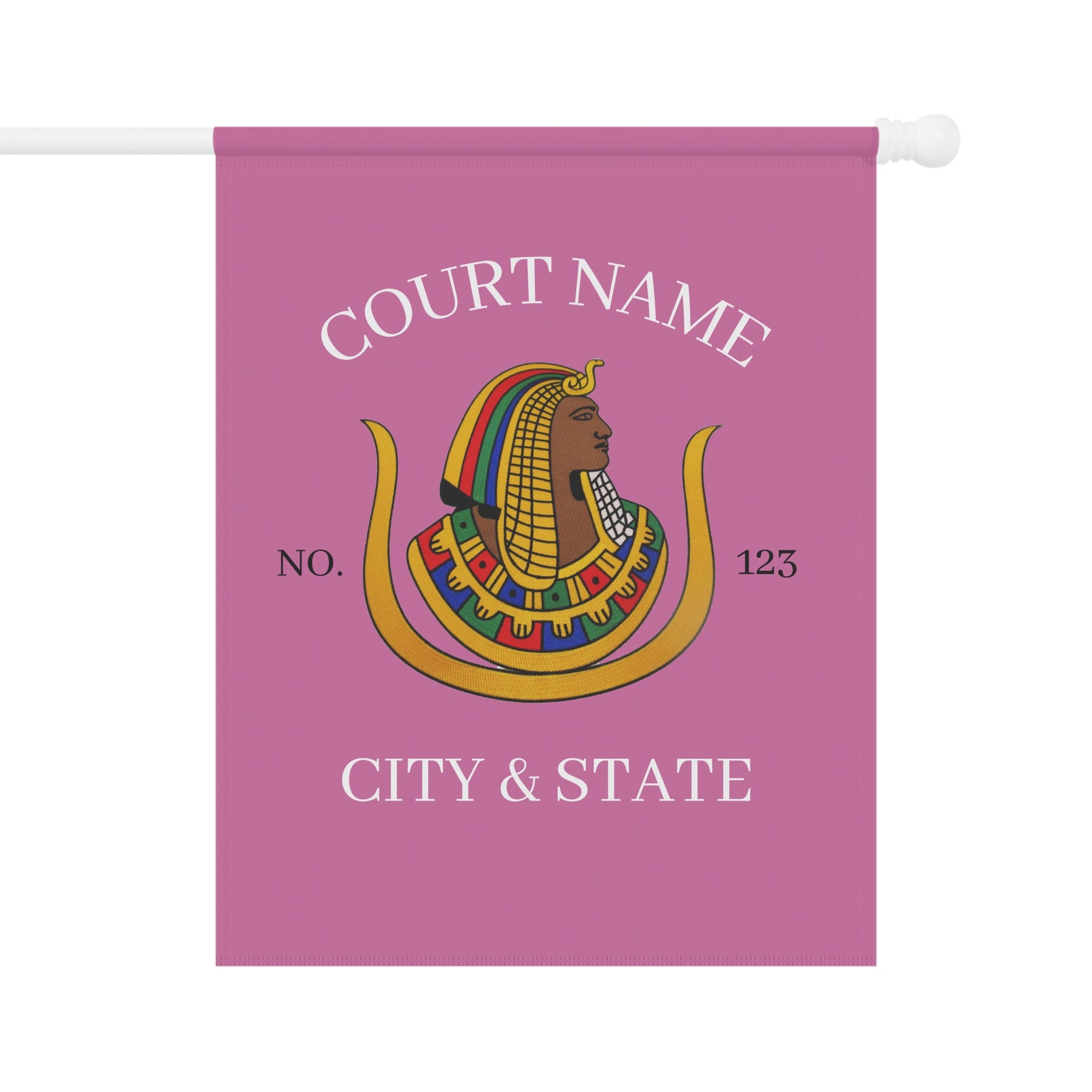 DOI Yard Flag -  Personalized Pink Printed Poly Poplin - Bricks Masons