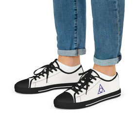 LOCOP Sneaker - Low Top Sneaker Black & White Purple Emblem - Bricks Masons
