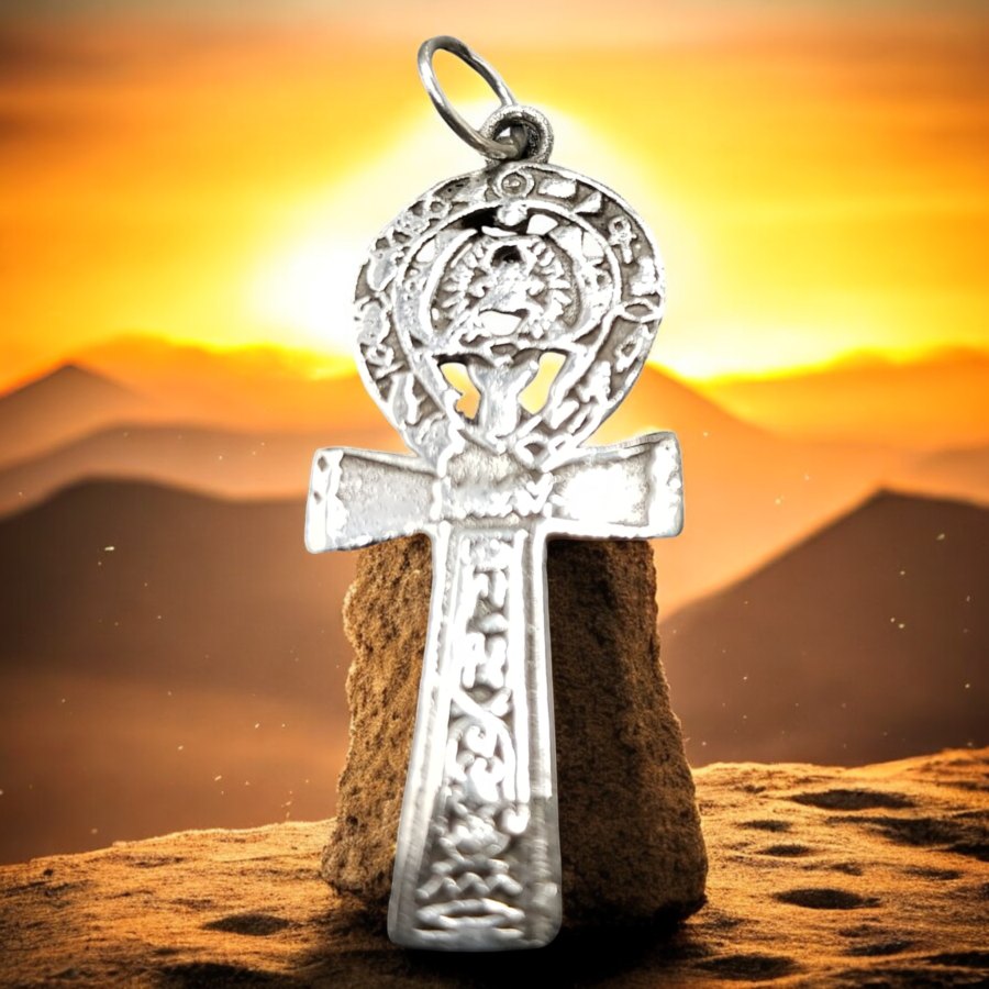 Ankh Cross of Life Pendant in Silver 4 x 1.5 cm 3 g Art 652 - Bricks Masons