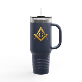 Master Mason Blue Lodge Ringneck Tumbler - Golden Square & Compass G Emblem