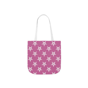 OES Tote Bag - Pink Polyester With White Stars - Bricks Masons