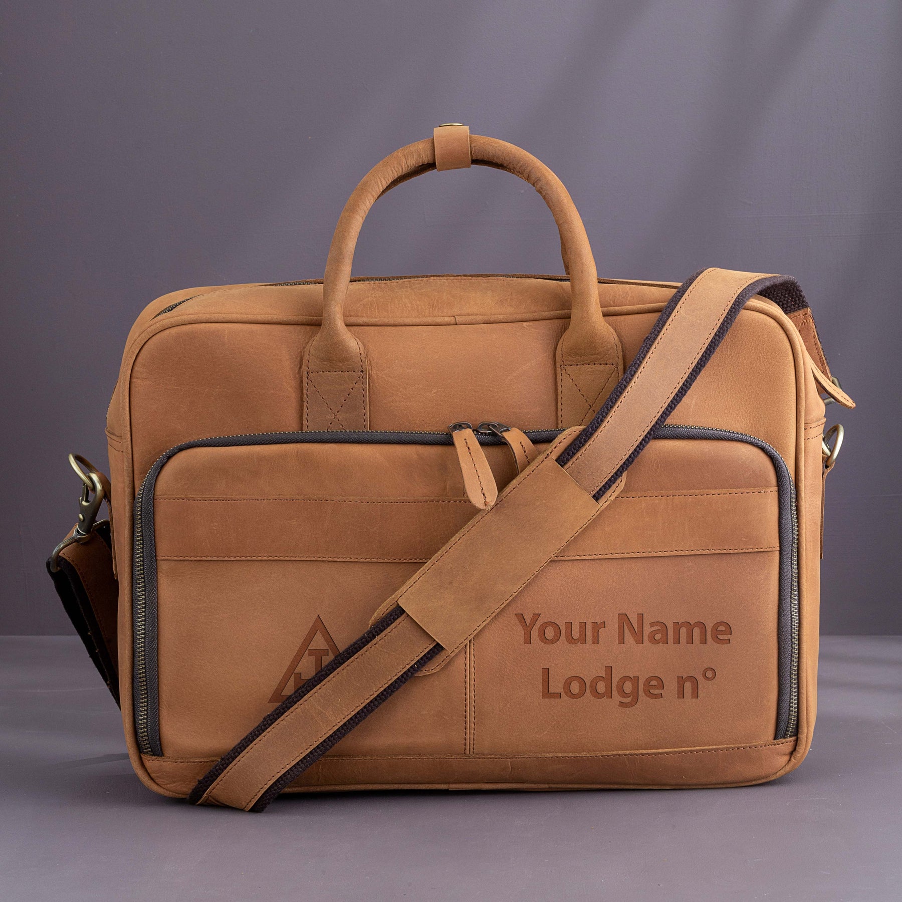 Royal Arch Chapter Briefcase - Handmade Leather - Bricks Masons