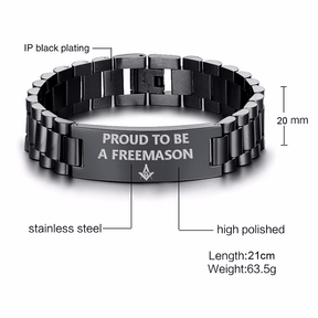 Master Mason Blue Lodge Bracelet - Stainless Steel