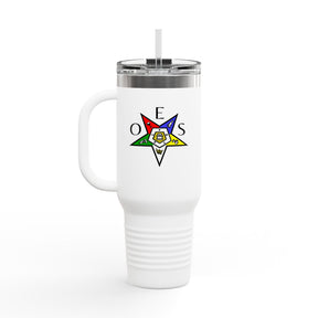 OES Ringneck Tumbler - White 40oz Stainless Steel & Insulated - Bricks Masons