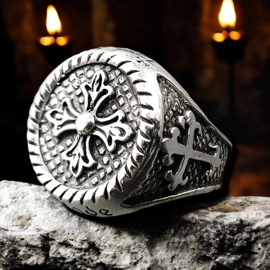 Templar Cross Ring in Silver 1.8 cm 12 g Art 733 - Bricks Masons