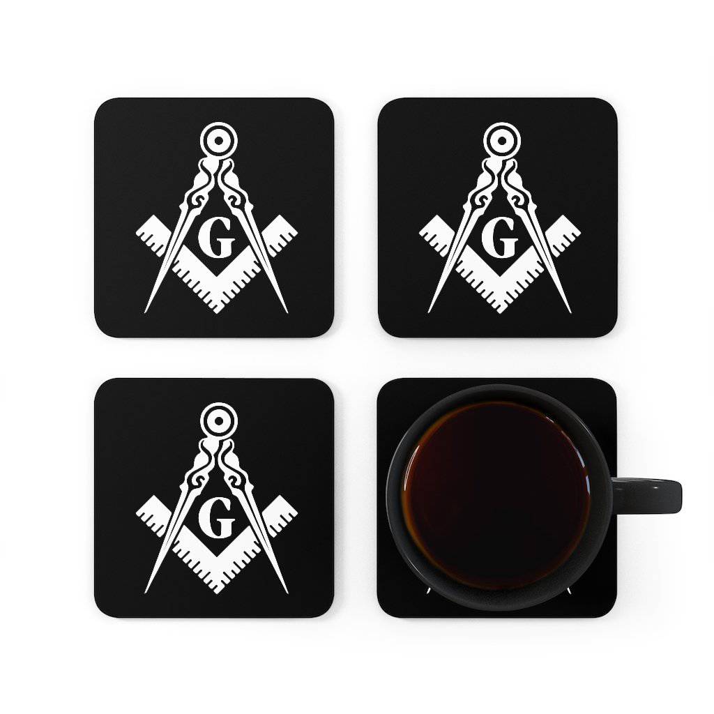 Master Mason Blue Lodge Coaster - Black Square & Compass G