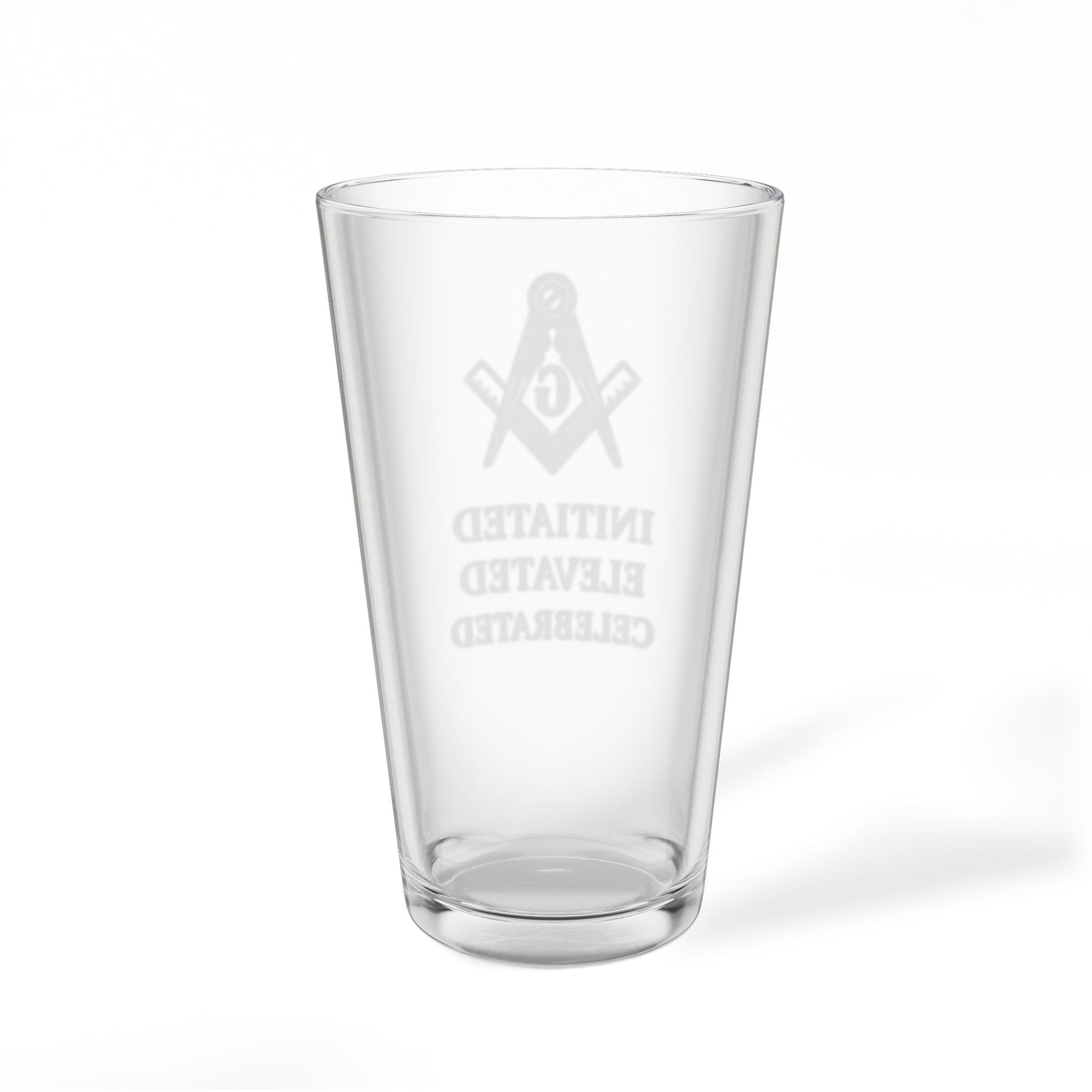 Master Mason Blue Lodge Pint Glass - Initiated Elevated Celebrated Square & Compass G