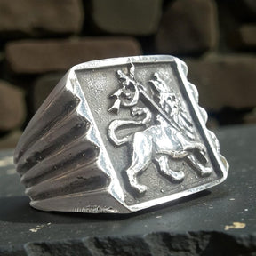 Bob Marley Rastafari Ring Silver 2 x 1.8 cm 15 g Art 824 - Bricks Masons