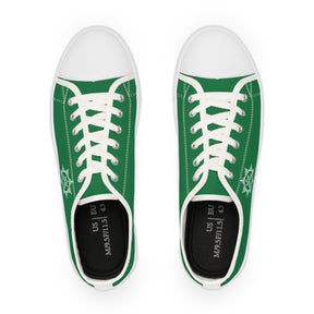Knight Masons Sneaker - Low Top Sneaker Black & White Green Canvas - Bricks Masons