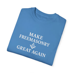 Master Mason Blue Lodge T-Shirt - Make Freemasonry Great Again Garment-Dyed Tee - Bricks Masons