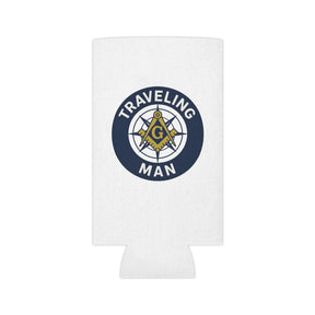 Master Mason Blue Lodge Can Cooler - S&C G Traveling Man - Bricks Masons