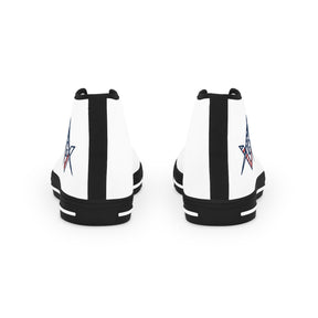 Master Mason Blue Lodge Sneaker - High Top Black & White Sole with USA FLAG S&C G - Bricks Masons