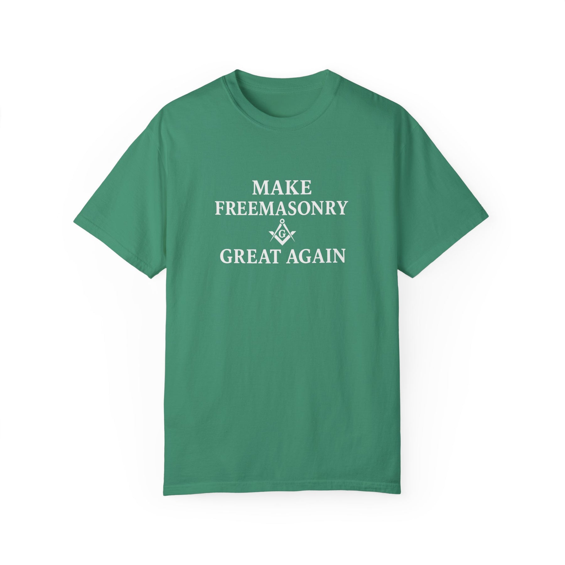 Master Mason Blue Lodge T-Shirt - Make Freemasonry Great Again Garment-Dyed Tee - Bricks Masons