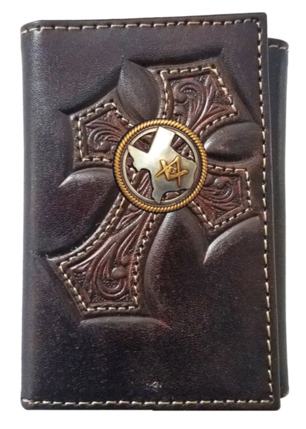 Master Mason Blue Lodge Wallet - Genuine Leather Nocona Cross