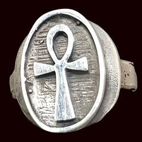 Egyptian Ankh Cross Ring in Silver 1.6 x 1 cm 5 g Art 910 - Bricks Masons