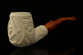Master Mason Blue Lodge Meerschaum Pipe - Handcrafted With Fitted Case - Bricks Masons