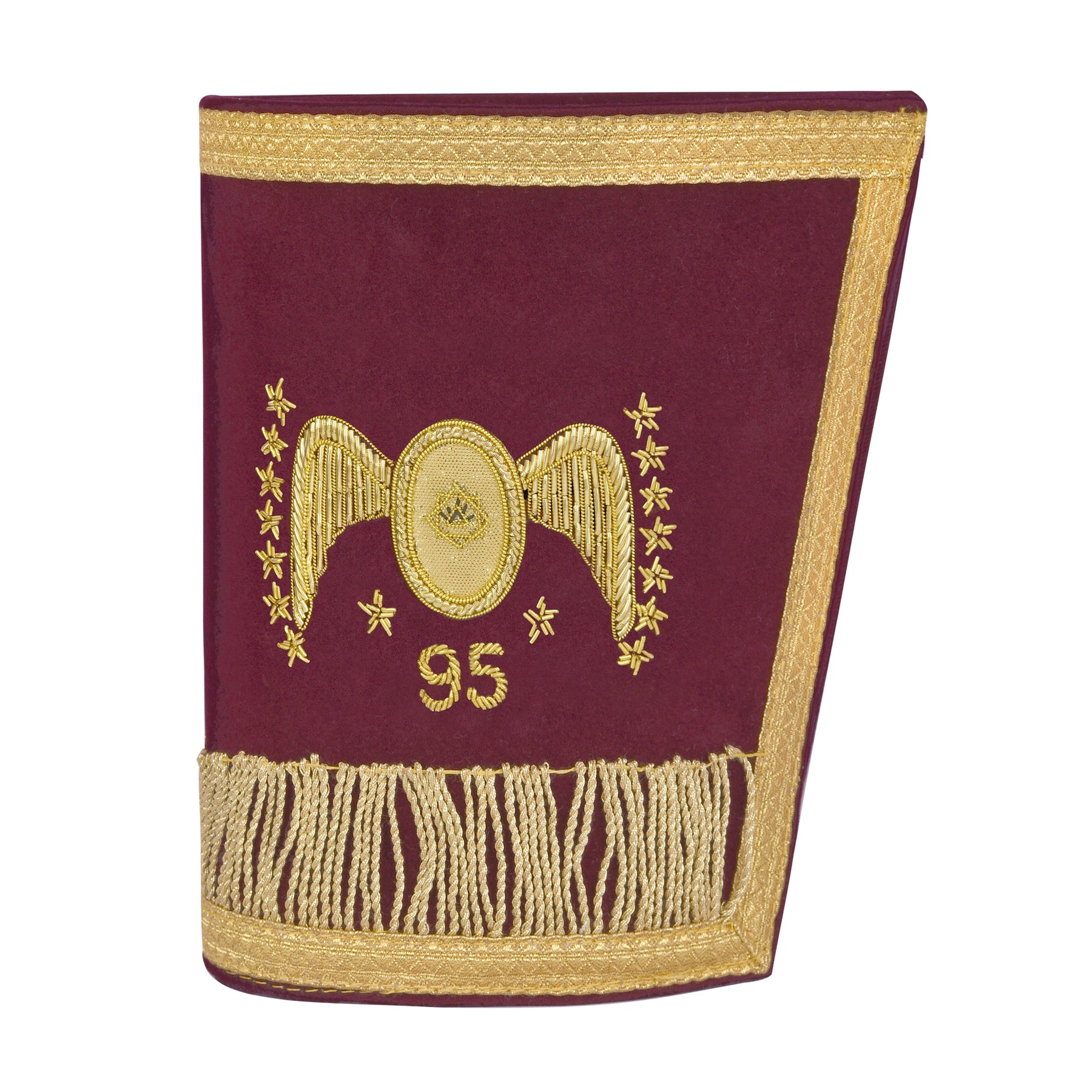 95th Degree Memphis Misraim Regalia Set - Burgundy & Gold Hand Embroidery - Bricks Masons