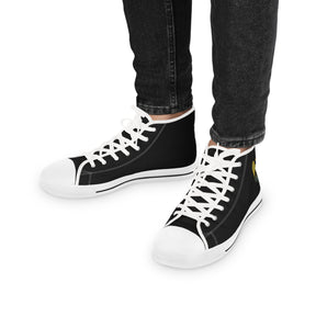 Master Mason Blue Lodge Sneaker - High Top Black & White Sole Black Canvas Veteran Mason - Bricks Masons