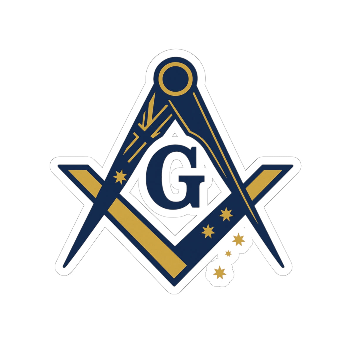Master Mason Blue Lodge Australia Jurisdiction Sticker Decal - Kiss-Cut Mason Square & Compass G - Bricks Masons