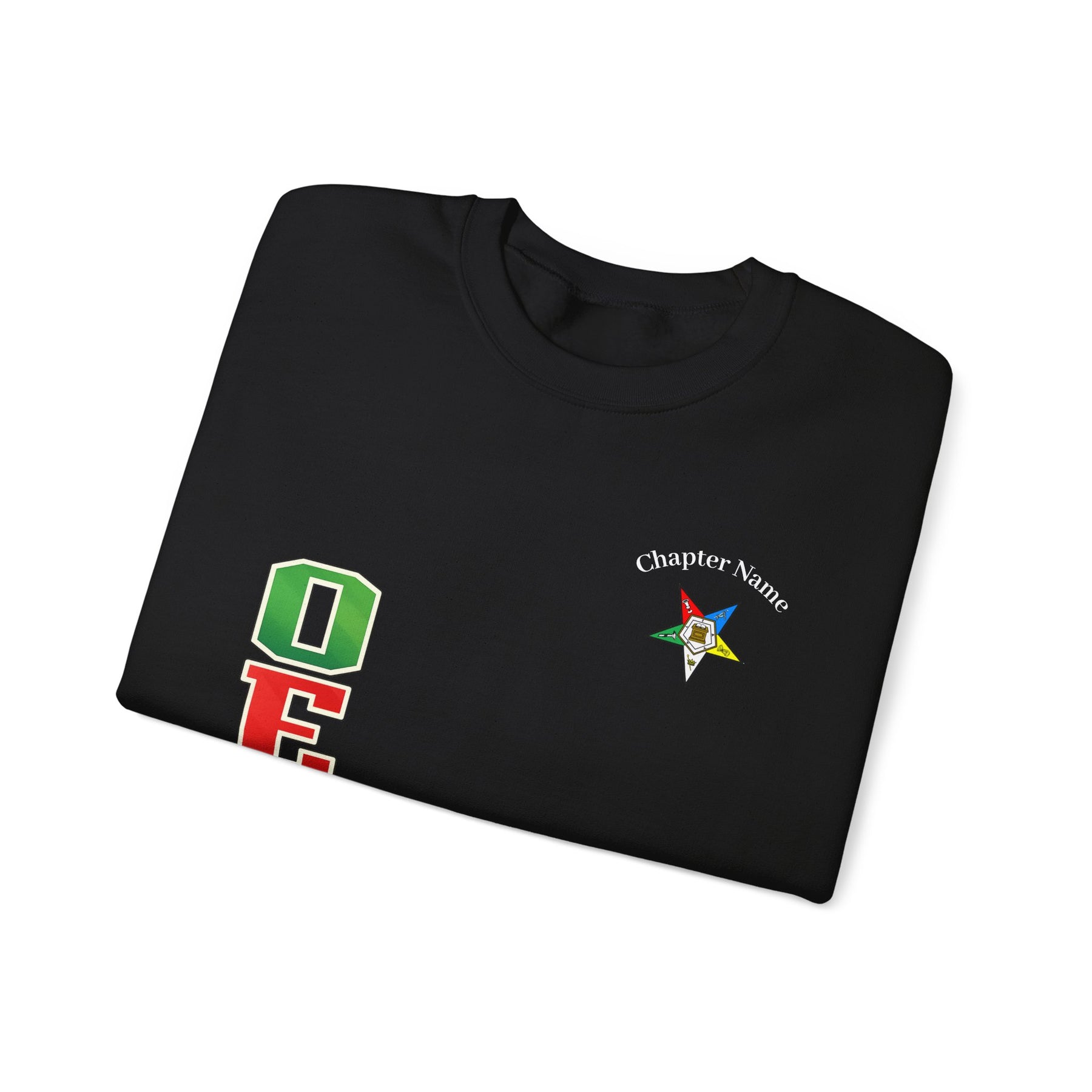 OES Sweatshirt - Colorful Eastern Star & Initials with Personalization - Bricks Masons