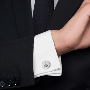 Master Mason Blue Lodge Cufflink - Silver Stainless Steel - Bricks Masons