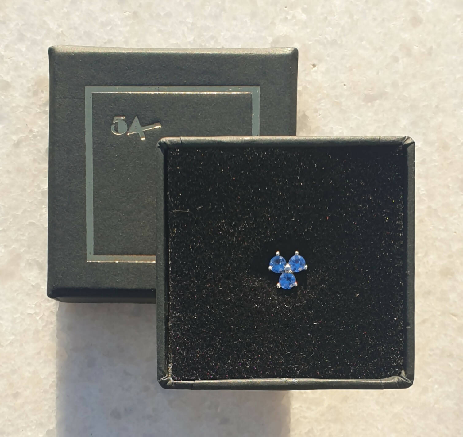 Masonic Lapel Pin - Three Dots Light Blue Stones - Bricks Masons