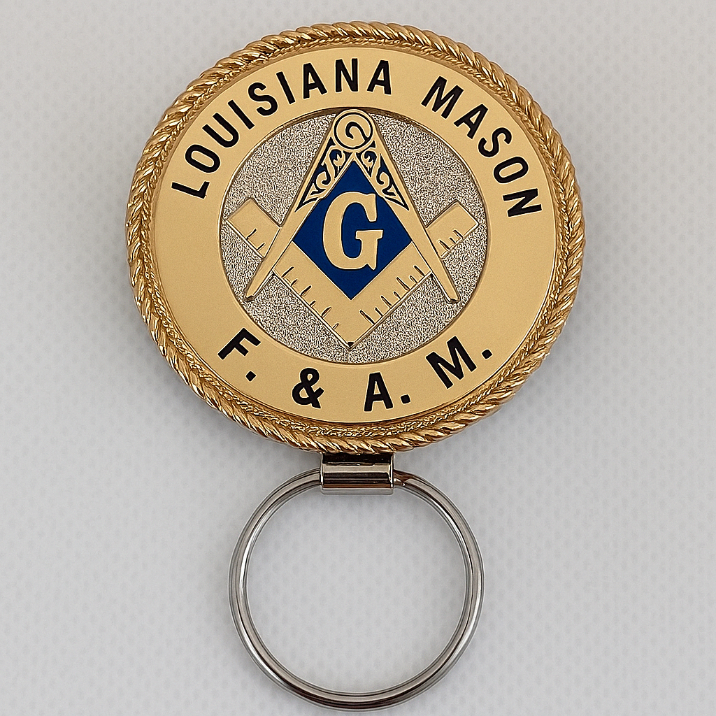 Master Mason Blue Lodge Keychain - Handcrafted Louisiana F. & A. M. Mason - Bricks Masons