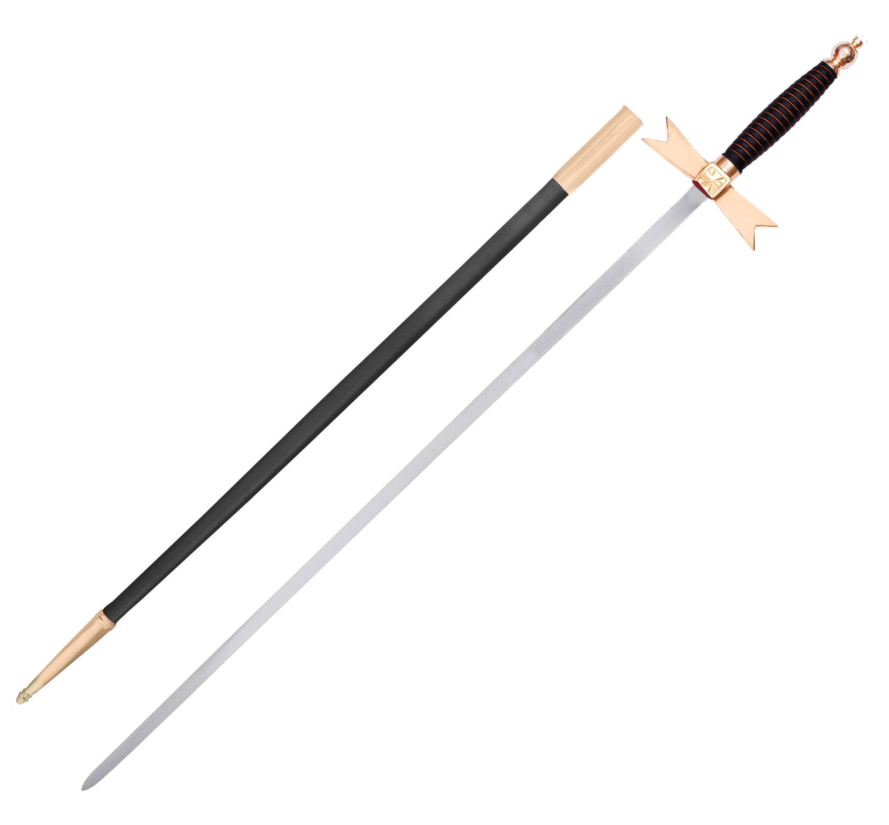 Order Of Malta Sword - Malta Cross With Gold & Green Hilt - Bricks Masons