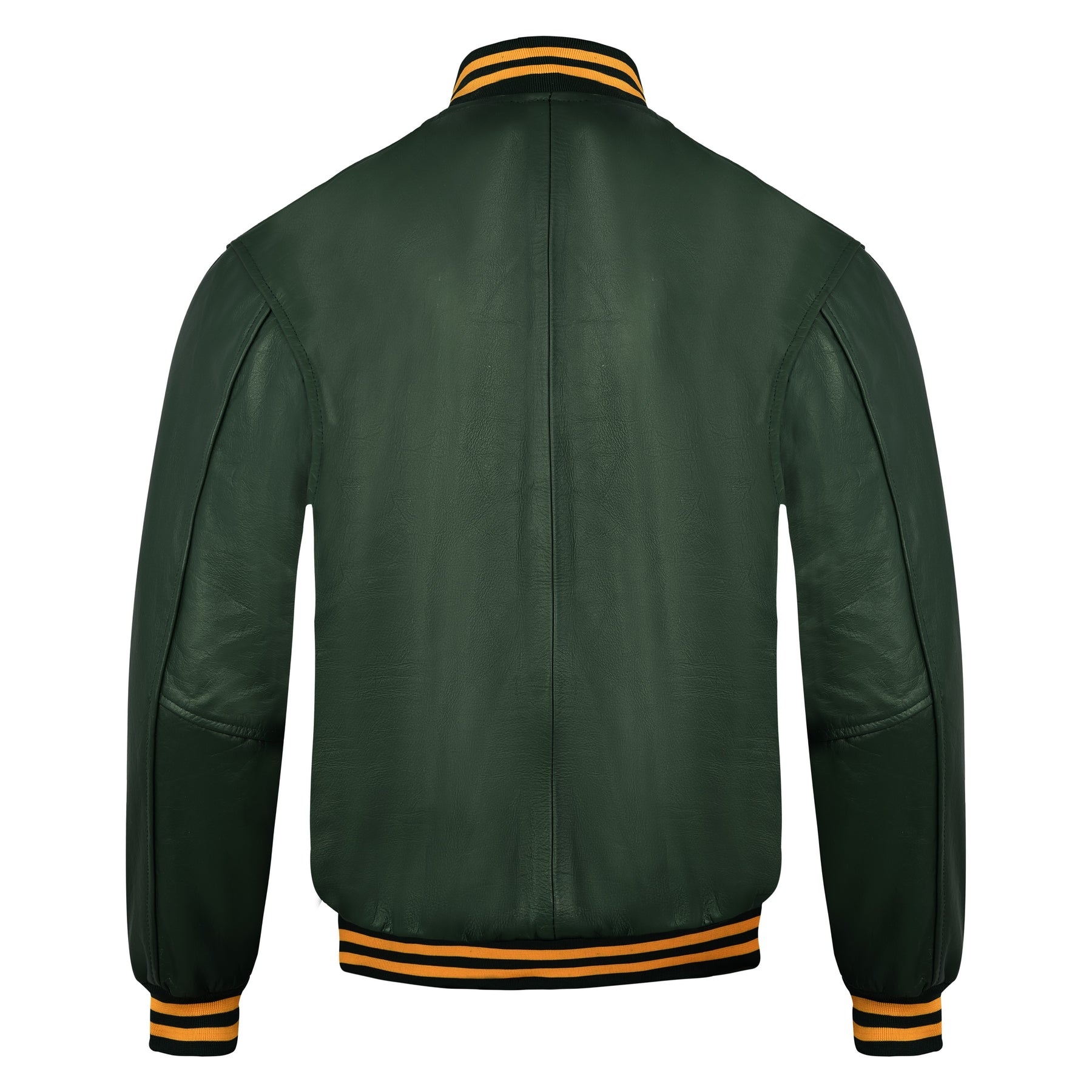 Past Master Blue Lodge California Regulation Jacket - Green Leather With Customizable Gold Embroidery