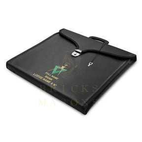 Past Sovereign Master Allied Masonic Degrees Apron Case - Black Imitation Leather MM, WM, Provincial - Bricks Masons