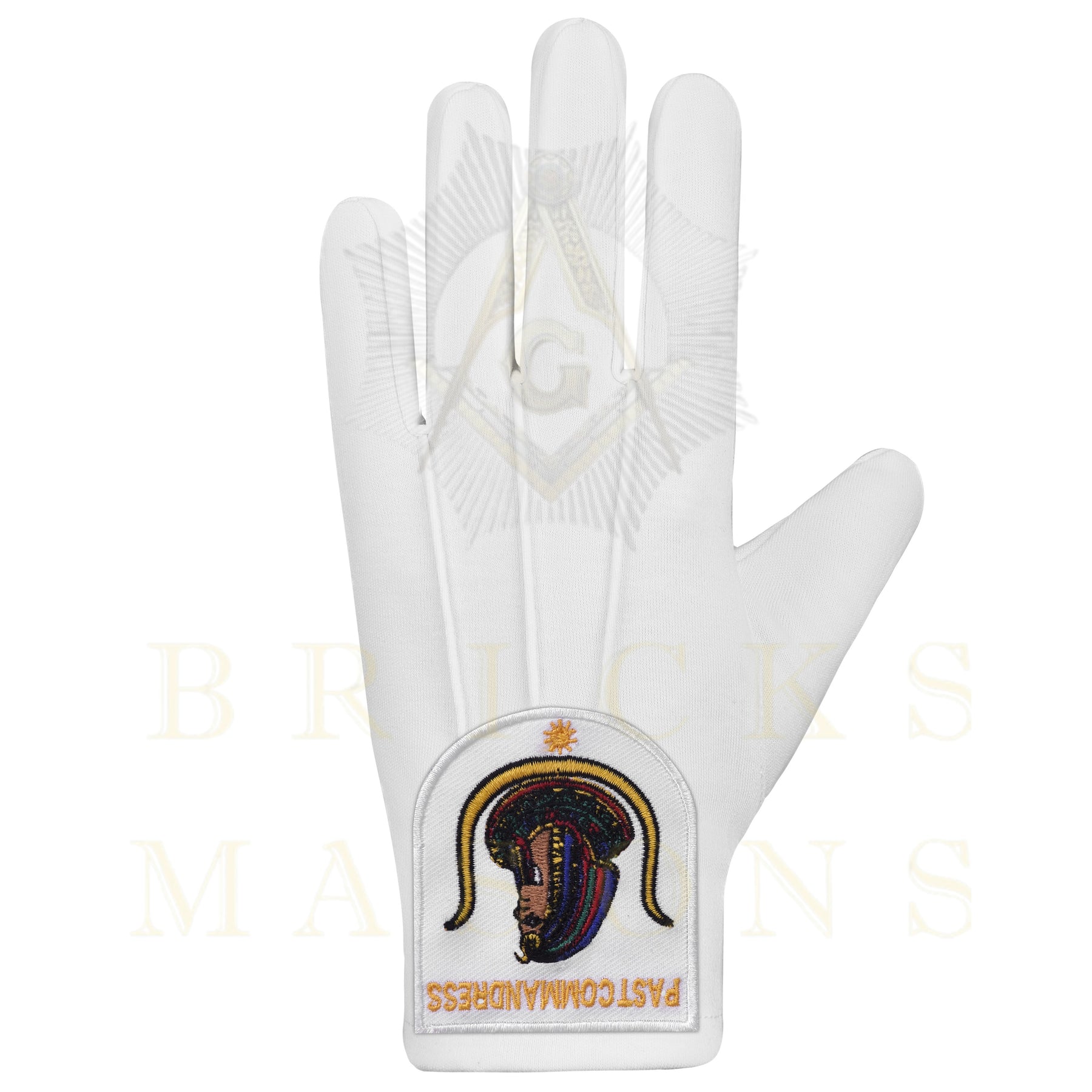 Past Commandress DOI Gloves - White Cotton - Bricks Masons