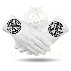 Elks of the World Gloves - White Cotton Civil Liberties - Bricks Masons