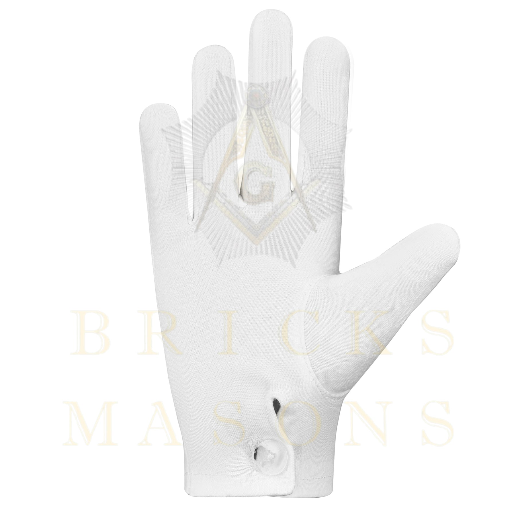 33rd Degree Scottish Rite Gloves - White Cotton Wings Up - Bricks Masons