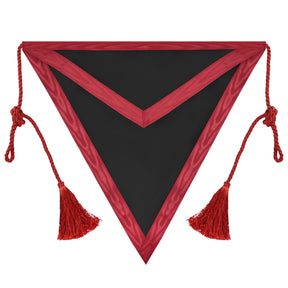 Scottish Rite Apron - Triangular Black Hand Embroidery With Red Ribbon & Tassels