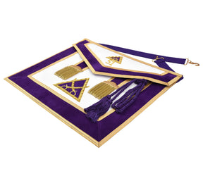 Captain Royal Arch Chapter Officer Apron - Bullion Hand Embroidery - Bricks Masons