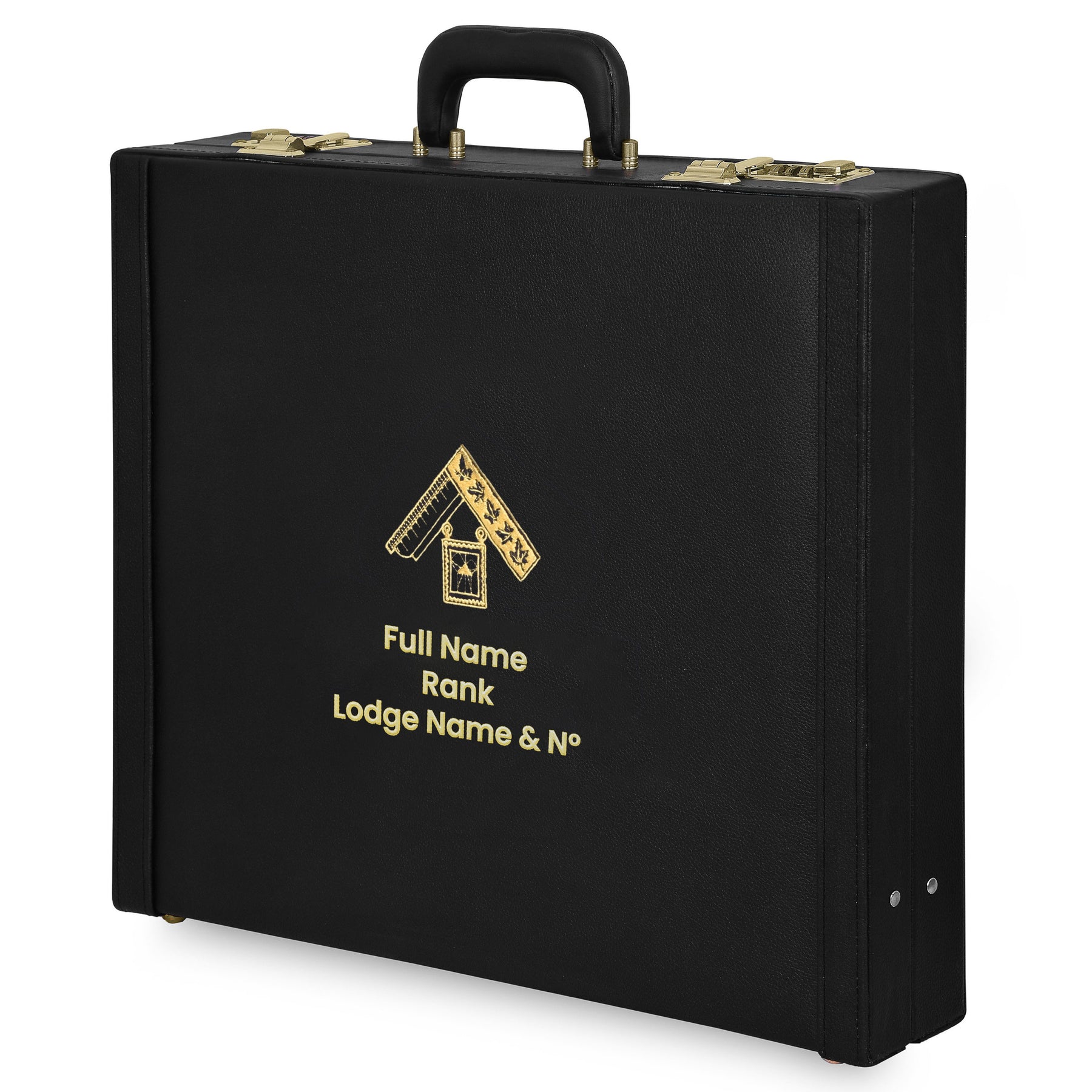 Past Master Craft English Regulation Apron Case - Gold Hand Embroidery Personalization Various Sizes & Materials - Bricks Masons