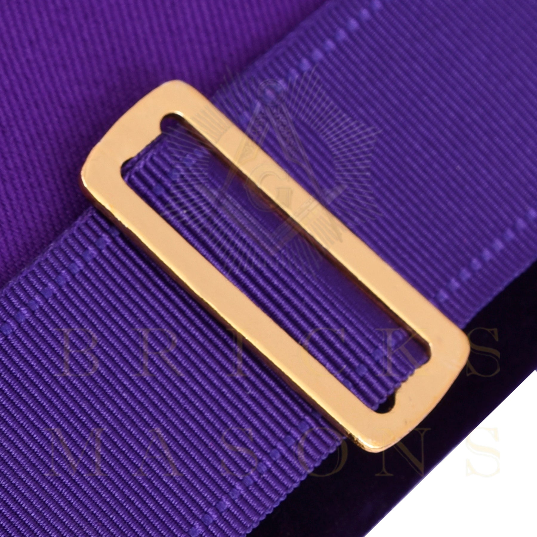 Past District Deputy Grand Master Blue Lodge Apron - Purple Velvet Golden Bullion With Wreath & Fringe - Bricks Masons