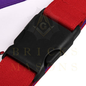 Royal Arch Chapter & Council Apron - Reversible Double-Sided Purple & Red Ribbon - Bricks Masons