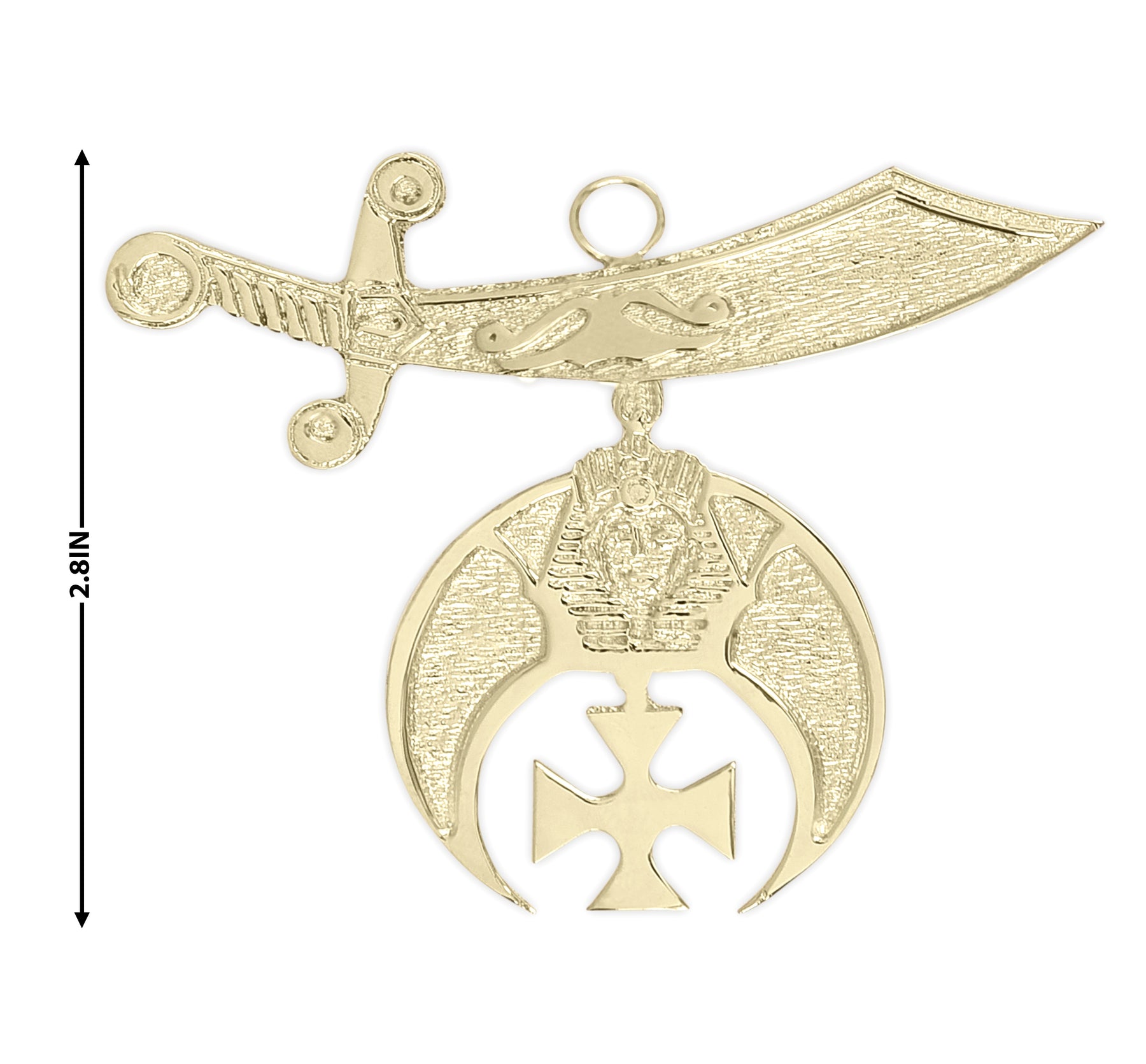 Shriners Collar Jewel - Pure Brass Gold Plated - Bricks Masons