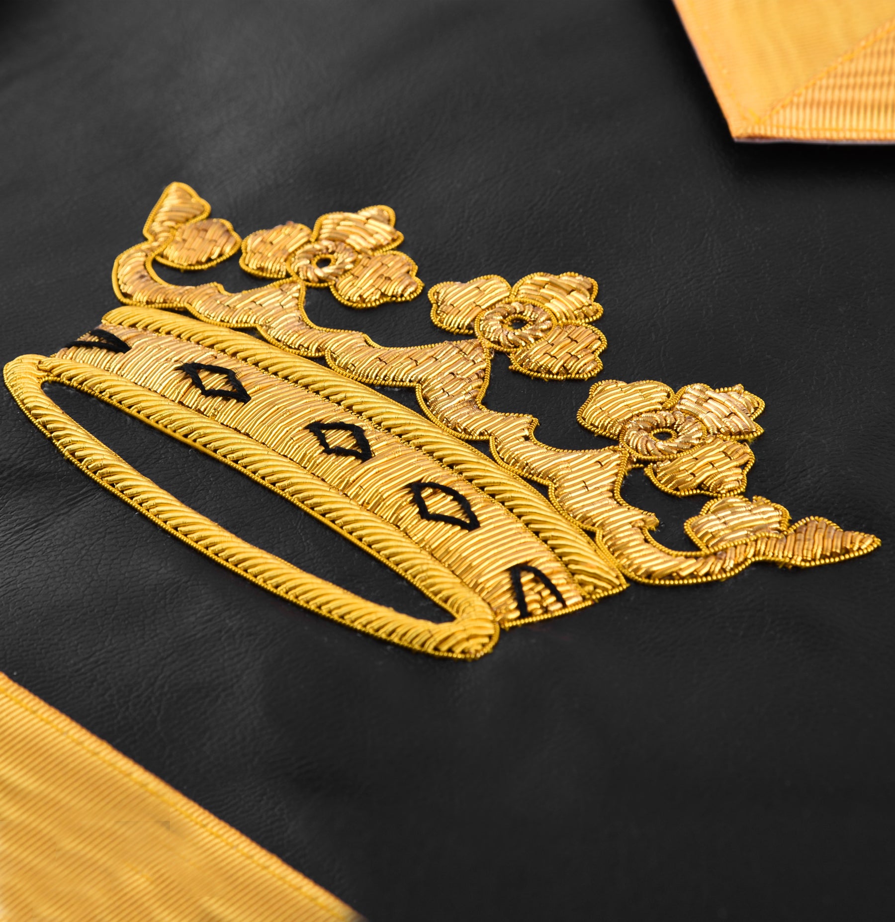 Grand Tiler of Solomon Allied Masonic Degrees Apron - Hand Embroidery Gold Bullion - Bricks Masons