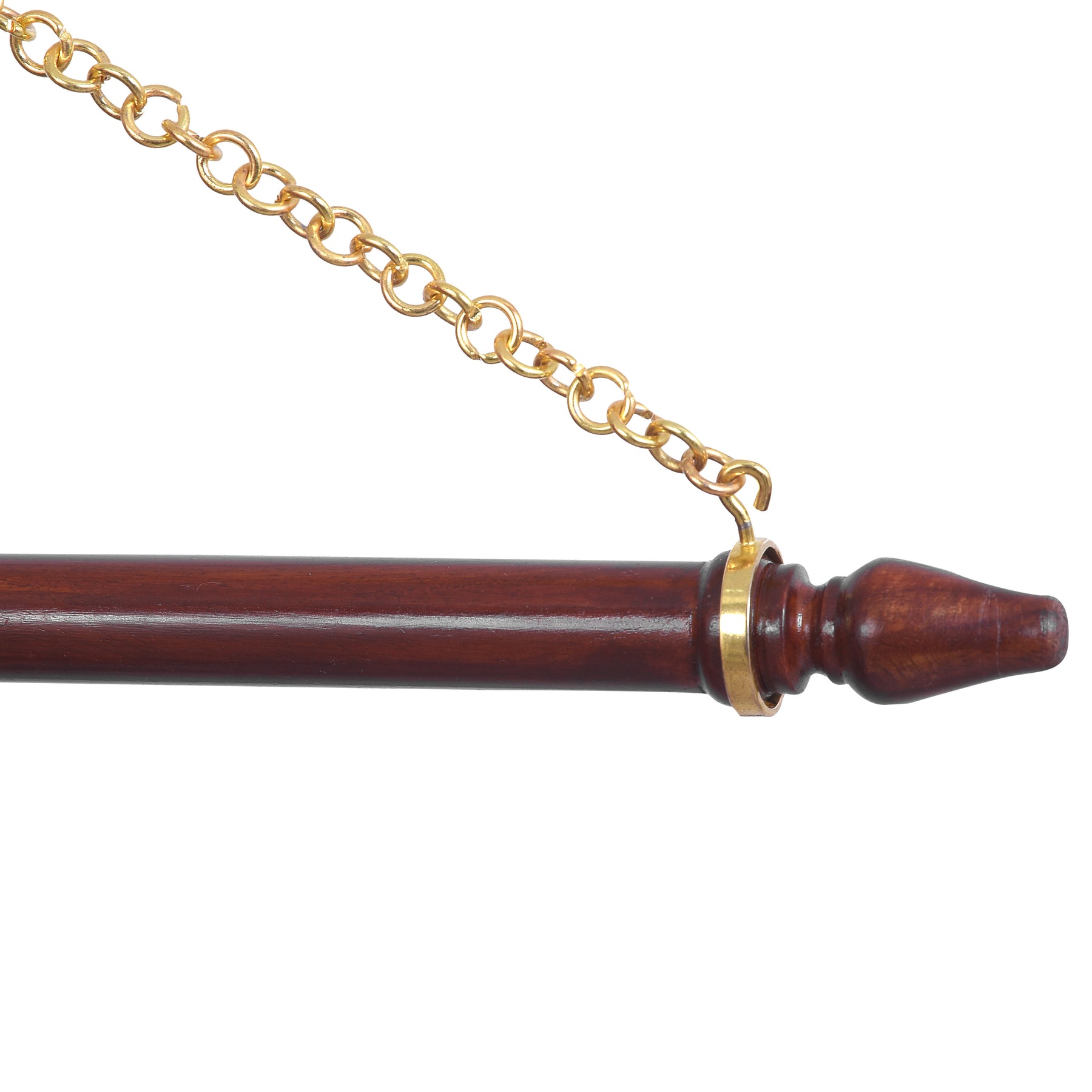 Banner Hanger & Accessory - Teak Wood With Gold Chains - Bricks Masons