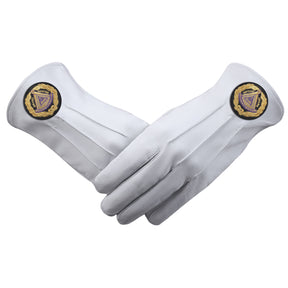 Grand Master Blue Lodge Glove -  Leather With Black Patch - Bricks Masons