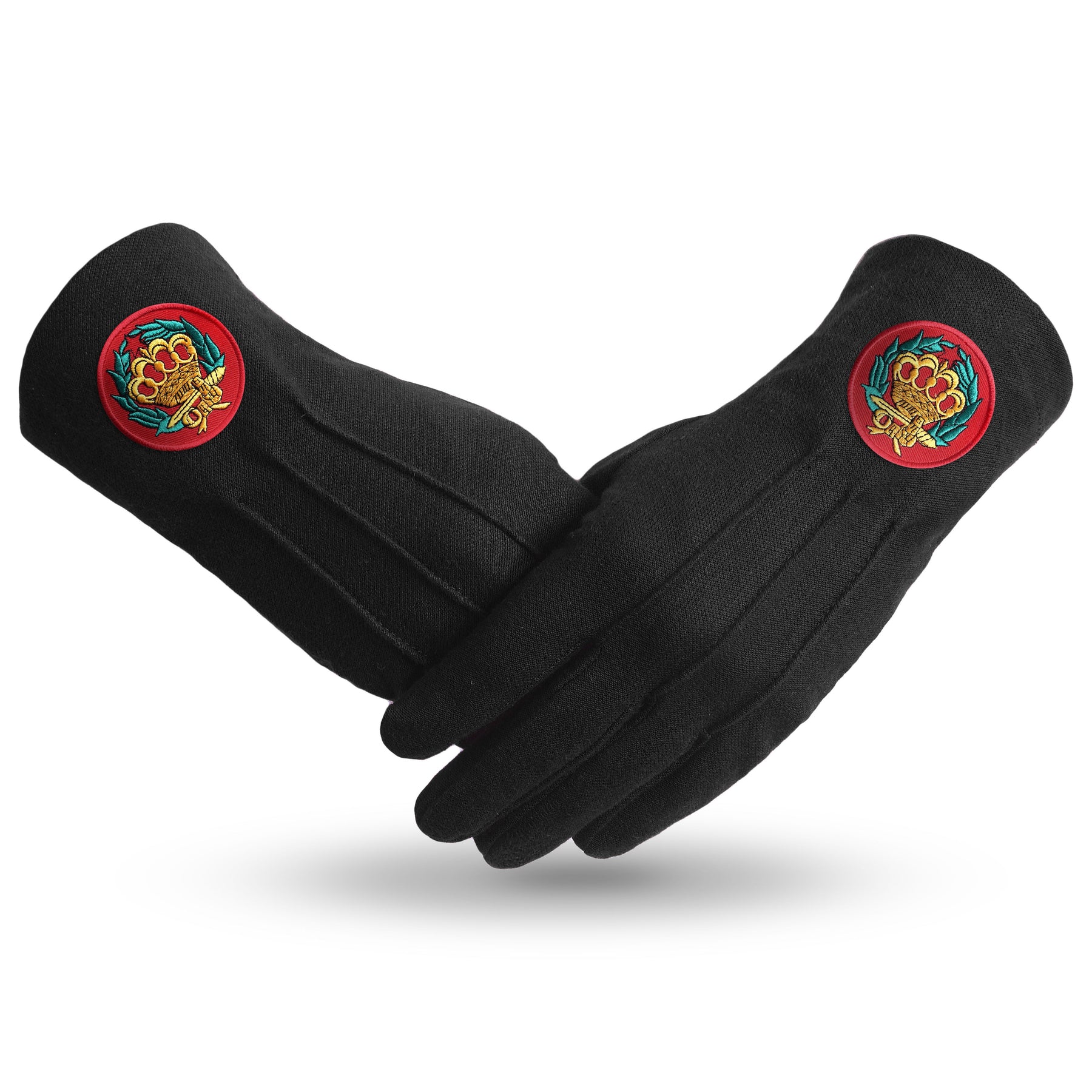 Order of the Amaranth Glove - Black Cotton With Red Patch - Bricks Masons