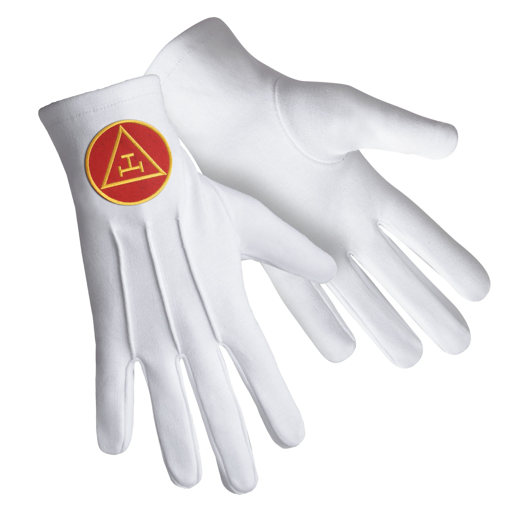 Royal Arch Chapter Glove - Pure Cotton With Red Triple Tau - Bricks Masons